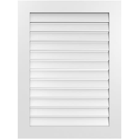 Ekena Millwork Vertical Surface Mount PVC Gable Vent: Functional, w/ 3-1/2"W x 1"P Standard Frame, 30"W x 40"H GVPVE30X4001SF